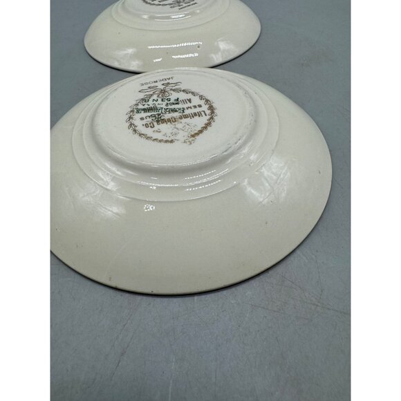 Jade Rose Crooksville Magnolia Green Trimmed Porcelain Bread Plates Set 2 READ - Picture 8 of 13